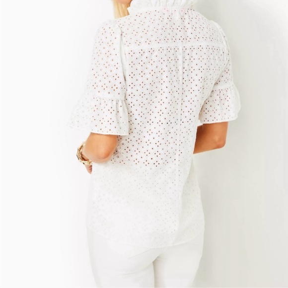 NWT  Lilly Pulitzer white Eyelet Button-Up Blouse
New with tags- gorgeous top - Picture 11 of 11